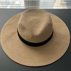 Madewell Packable Wide-Brim Hat with Black Band